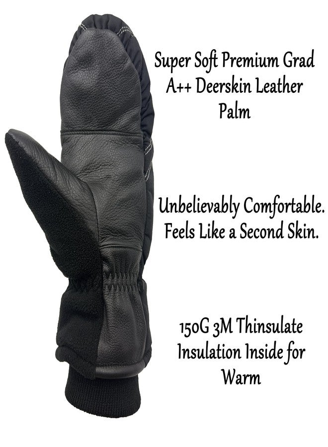 SKYDEER Winter Gloves for Kids, Skiing Mittens with Deerskin Leather and 150G 3M Thinsulate Insulation (SD8753M/2XS) - Image 5